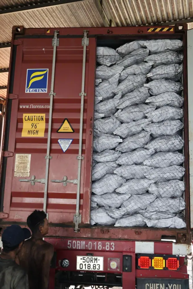 Charcoal Container Stuffing Process
