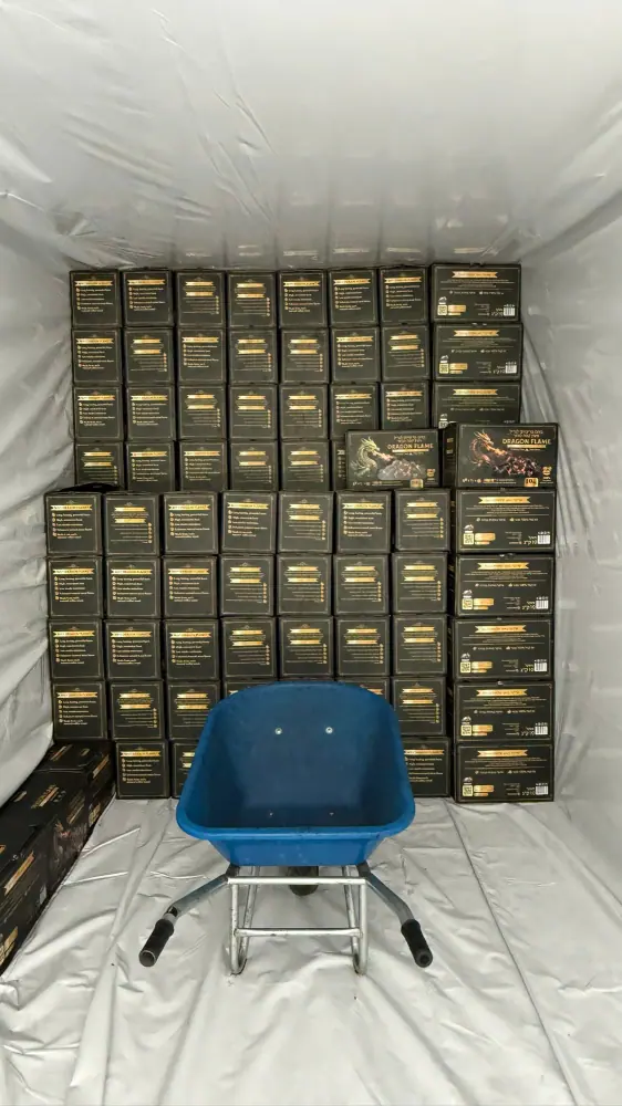 Charcoal Cartons Loaded in Container
